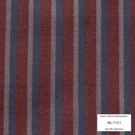 ML715/1 Vercelli VII - 95% Wool - Đỏ Sọc Trắng Xanh